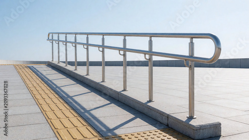 Accessible Public Ramp With Tactile Paving Detail
