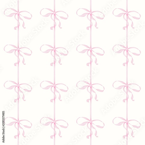 Pink Ribbon Seamless Pattern Watercolor 