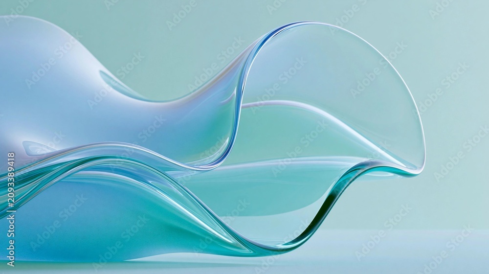 Fototapeta premium Abstract digital art piece that appears to be a wave-like shape.