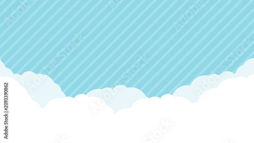 白い雲と青い斜めストライプの背景素材