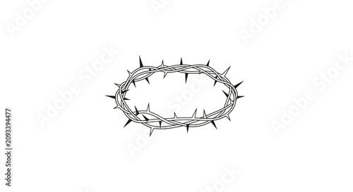 Foto Crown of thorns vector illustration on white background representing easter season and sacrifice of jesus christ symbol