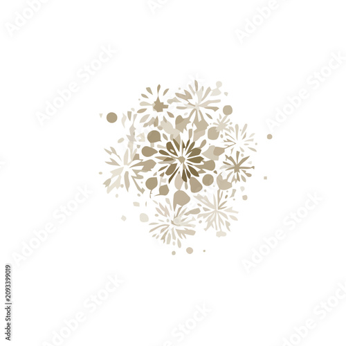 Abstract floral pattern in beige and brown