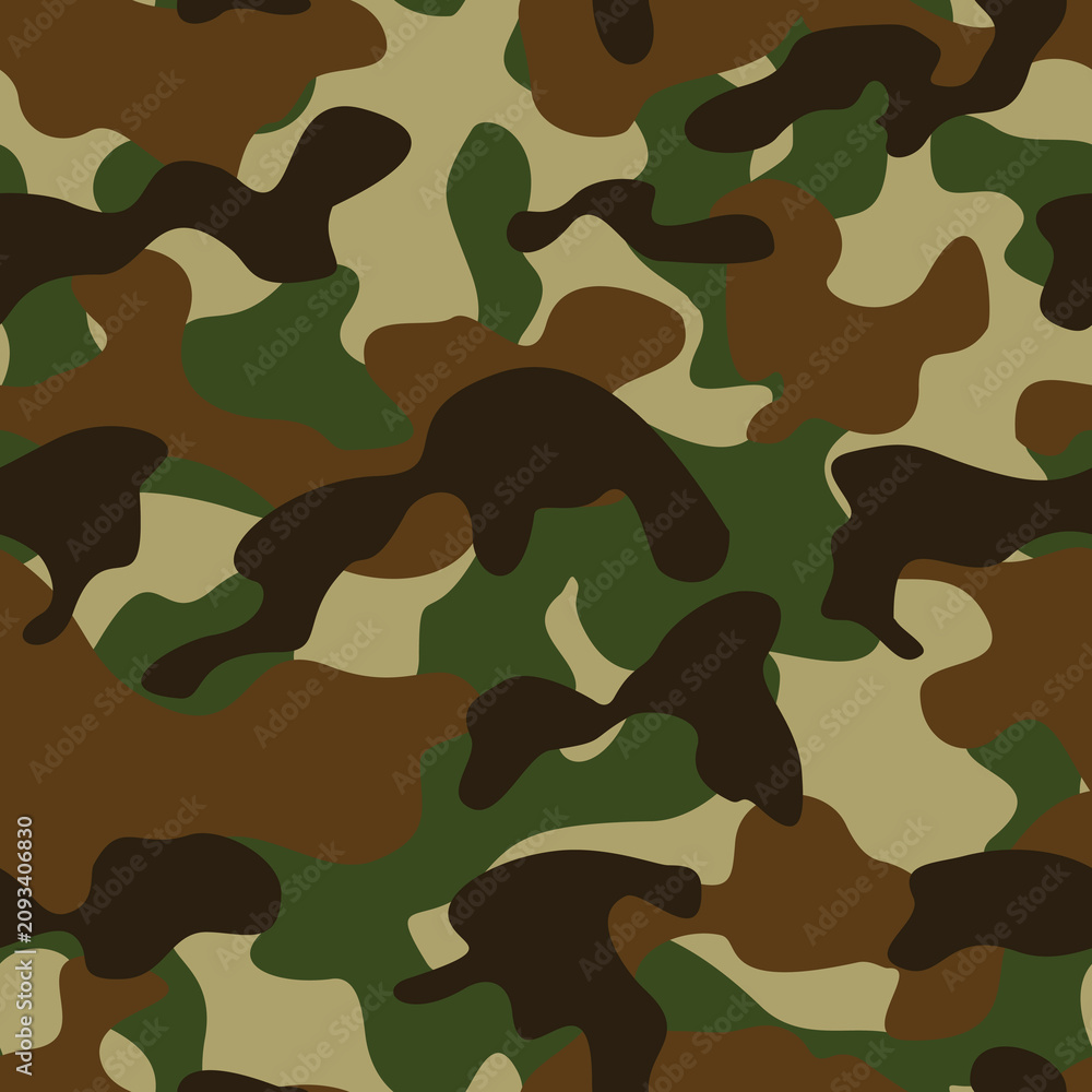 Fototapeta premium Trendy seamless camouflage pattern, military design