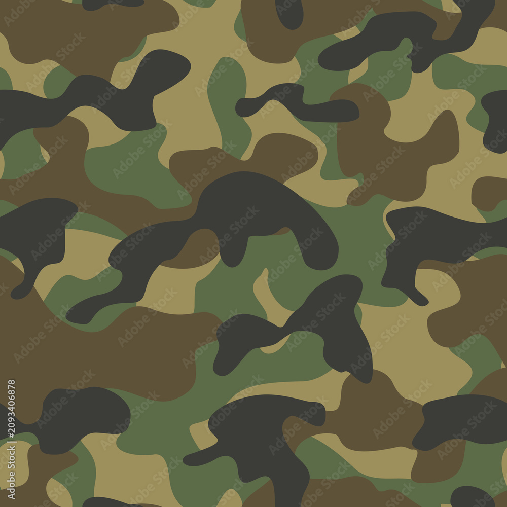 Fototapeta premium forest camouflage pattern, military fabric texture, vector design