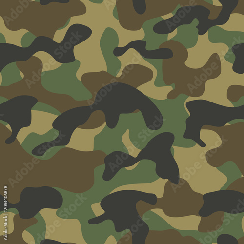 Canvastavla forest camouflage pattern, military fabric texture, vector design