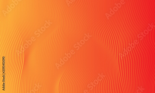 Abstract orange and red gradient background with dynamic wavy thin lines pattern for modern digital banner tech presentation template and cover