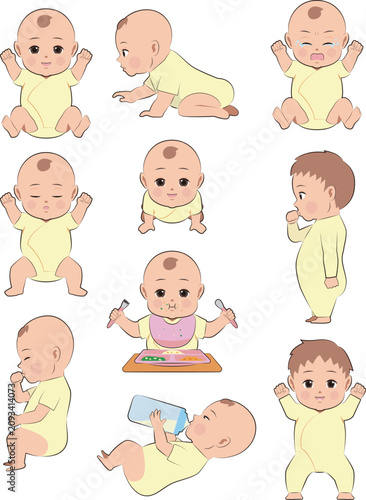 赤ちゃんのイラストセット