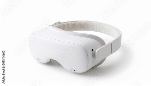 White virtual reality headset device.