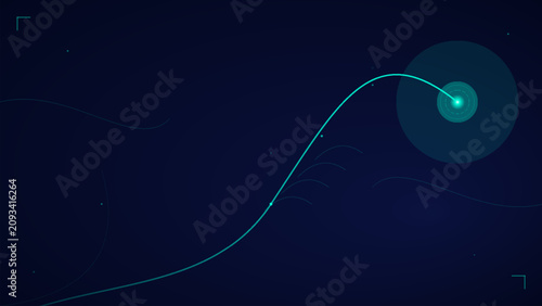 Canvas Print Abstract technology background with glowing blue data lines