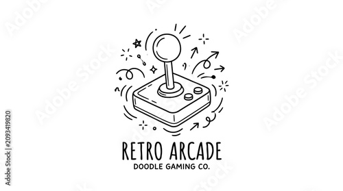 Retro arcade joystick controller gaming.