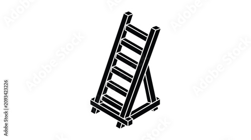 Foto ladder silhouette on white background black construction tool equipment building