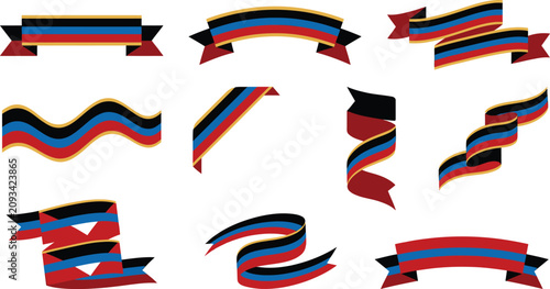 Colorful Ribbon and Banner Elements Set for design