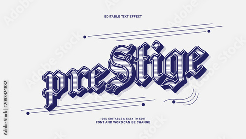 Vintage Gothic Blackletter Editable Text Effect, Elegant Royal Engraved 3D Typography Style