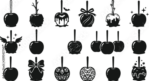 Halloween vector bundle poison apples collection spooky treats for fall designs digital art