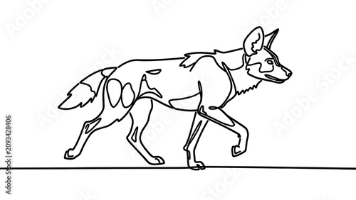 Hyena illustration on white background.