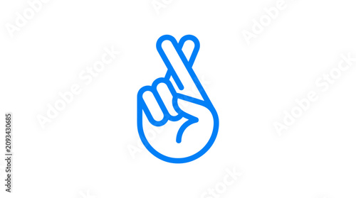 Gesture finger cross for luck hope symbol