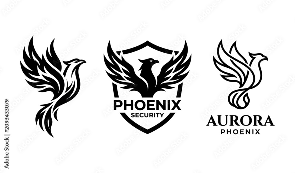 Fototapeta premium Modern Phoenix Bird Logo Vector Templates