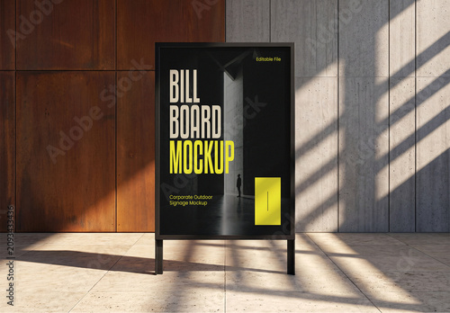 Outdoor Standing Billboard and Signage Mockup