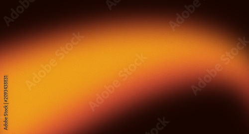 Foto Glowing fiery orange and yellow grainy gradient shape on noise texture black bac