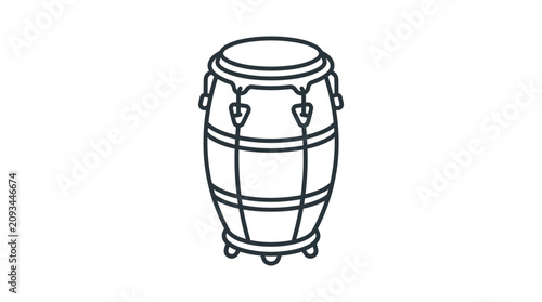 Canvastavla Conga Drum Outline Vector Illustration