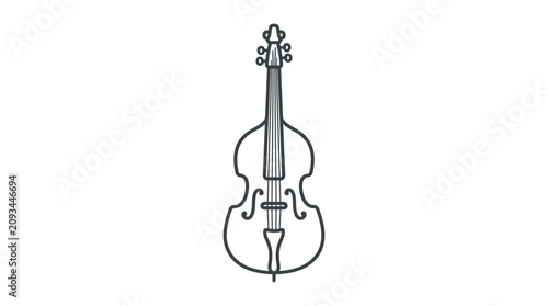 Photography Double Bass Outline Vector Illustration