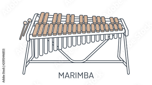 Foto Marimba Musical Instrument Vector Illustration