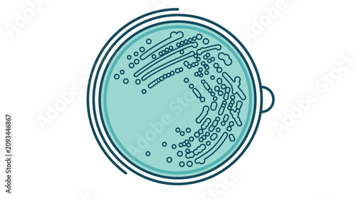 Tableau sur toile Petri Dish Bacterial Culture Vector Illustration