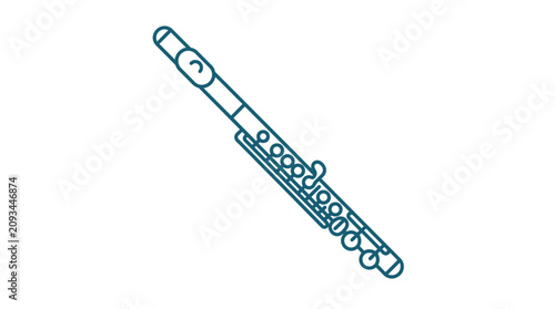 Foto Minimalist Flute Outline Vector Illustration