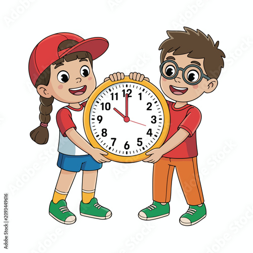 Foto boy with clock