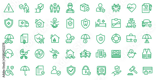 Photos Insurance and assurance icon set