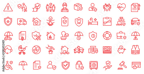 Photos Insurance and assurance icon set