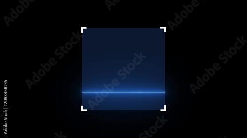 Futuristic HUD Scanning Interface with Blue Laser Line – Cyber Security and Digital Technology Background Animation