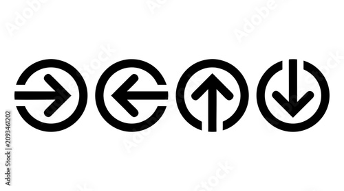 login , logout, back and next icon vector set minimalist sign In, sign Out, and arrow Symbols