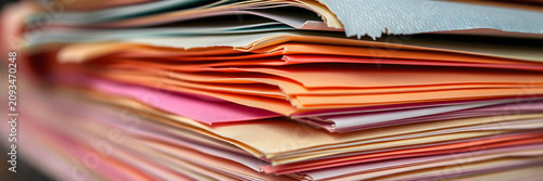 Stack of Colorful Paper Sheets in Warm Tones for Creative Projects