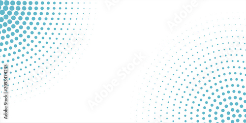 Slika na platnu Transparent Vector Gradient Blue Color Halftone Background Staggered Dots Patter