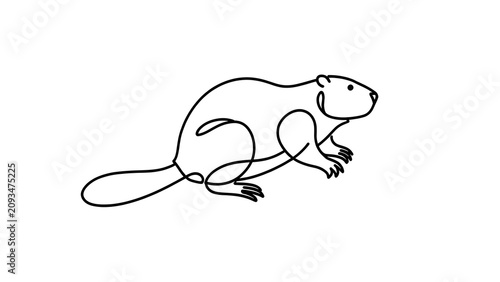 Beaver illustration on white background.
