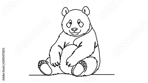 Cute panda bear illustration on white background.