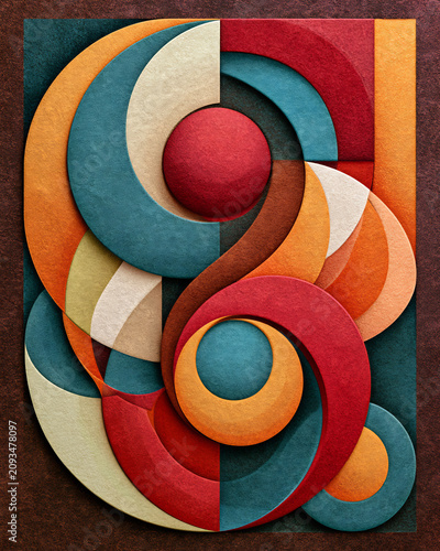 Abstract art background with colorful geometric shapes and creative design