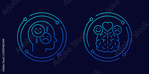 Canvastavla emotional intelligence icons, linear design