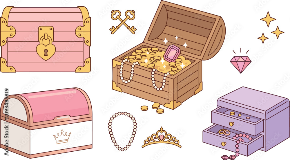 Fototapeta premium treasure chest vector illustration