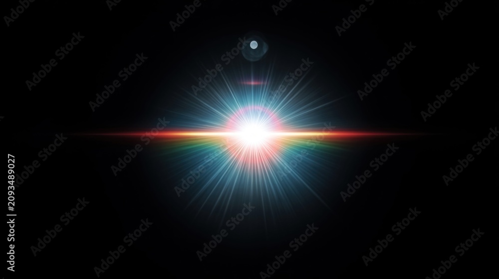 Fototapeta premium Brilliant starburst glow illuminates the darkness