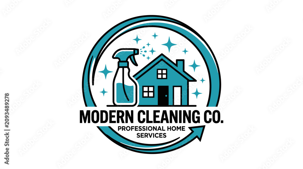 Fototapeta premium Modern cleaning company logo design.