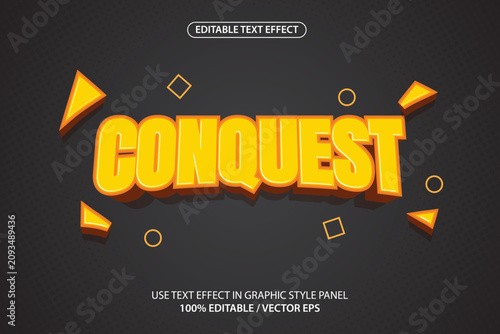Obraz na płótnie conquest vector text effect, suitable for posters and banners.