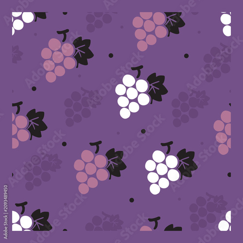 Принти на полотні Purple and White Grape Fruit Bunches Pattern