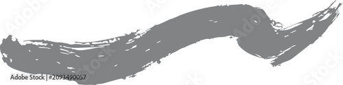 Foto broad gray brushstroke with curved wave shape textured paint stroke abstract