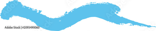 Canvastavla light blue curved brushstroke with smooth wave shape abstract paint stroke artis
