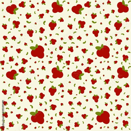 seamless pattern with red berries
