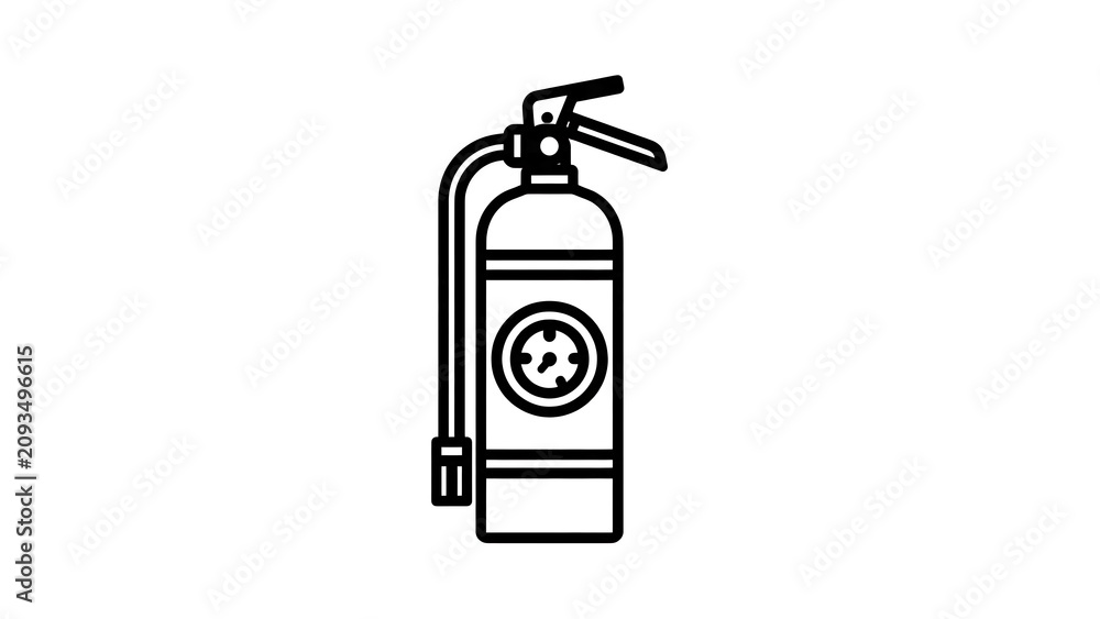 Obraz premium Fire extinguisher icon on white background.