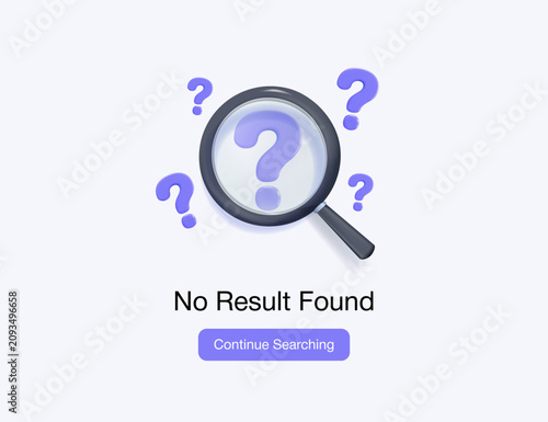 Принти на полотні Magnifying glass featuring a question marks emoji illustrating idle search, inactivity and waiting status