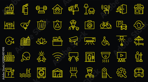 Φωτογραφία Building amenities icon set